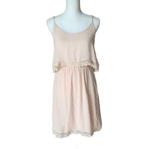 Marianne Womens Juniors Summer Flounce Sleeveless Dress Size M Dusty Pink New